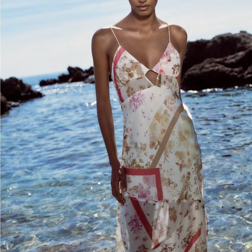 Zara Multicolor Floral Maxi Dress